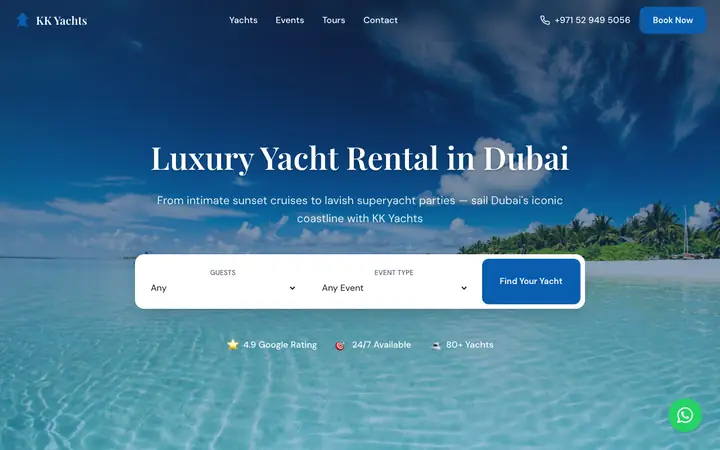 kkyachtsdubai.com — Yacht rental · Dubai